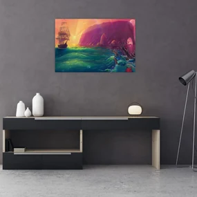 Obraz - Olejomaľba, Plavba do fantastickej ríše (90x60 cm)