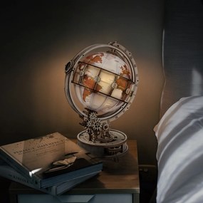 Robotime Rokr Svítící 3D dřevěné puzzle Globus 180 ks