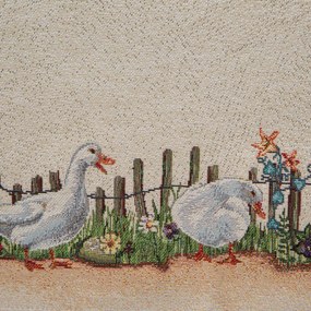 GOBELÍNOVÝ OBRUS GOOSE 100X100 CM VZOROVANÁ