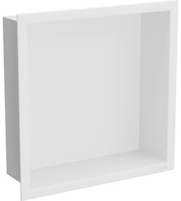 Mexen X-Wall-R, polička na zapustenie na obklad s golierom 30 x 30 cm, biela, 1920303010