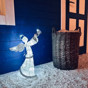 DECOLED Svetelný LED anjel 50 cm, napájaný batériami, IP44