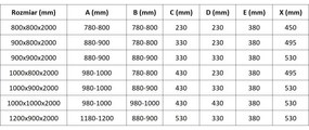 Mexen Exo, asymetrický sprchový kút s posuvnými dverami 100 x 80 cm, 6mm číre sklo, chrómový profil, 8132-100-080-01-00