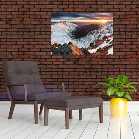 Obraz - Zimná horská panoráma (90x60 cm)