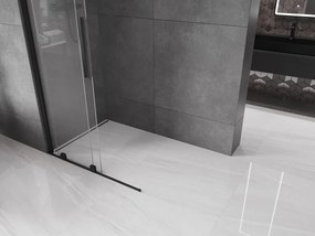 Mexen Velar, posuvné dvere do otvoru typ Walk-In 75 cm, 8mm číre sklo, čierna matná, 871-075-000-03-70