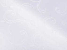Biante Teflónový behúň na stôl TF-100 Biele ornamenty s lístkami 45x140 cm