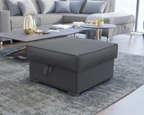 Tmavosivý taburet SMART COSARO s úložným priestorom 65x65 cm