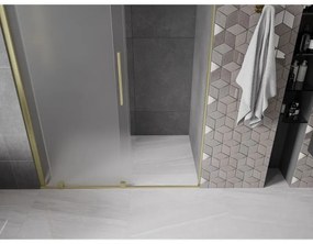 Mexen Velar, posuvné sprchové dvere do otvoru 130 cm, 8mm sklo námraza, zlatá matná, 871-130-000-31-55