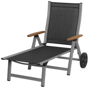 ASS COMFORT lehátko - strieborné + čierne