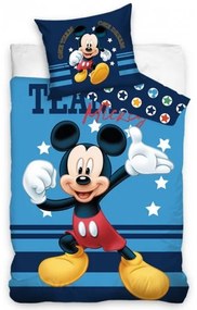 CARBOTEX - Detské / chlapčenské bavlnené posteľné obliečky Mickey Mouse (Disney), 140 x 200 cm + 70 x 90 cm