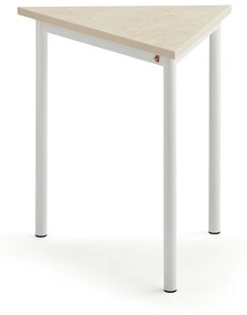 Stôl SONITUS TRIANGEL, 800x700x720 mm, linoleum - béžová, biela