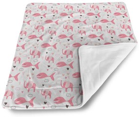 Sablio Deka pre bábätko Ružové rybky a Slony - 90x120 cm
