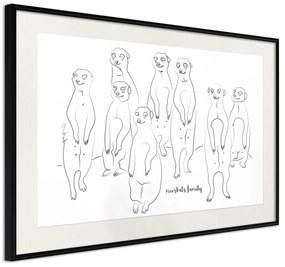 Artgeist Plagát - Meerkats Family [Poster] Veľkosť: 60x40, Verzia: Čierny rám s passe-partout