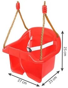 ISO 9919 Detská plastová hojdačka - červená