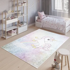 Farebný detský koberec s motívom jednorožca Šírka: 80 cm | Dĺžka: 150 cm
