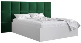 Manželská posteľ s čalúneným čelom 160 cm Brittany 4 (biela matná + zelená) (s roštom). Vlastná spoľahlivá doprava až k Vám domov. 1046053