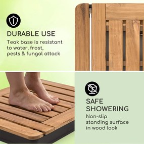 Blumfeldt Sumatra Teak Square, záhradná sprcha, hliník, tíkové drevo, rukoväť