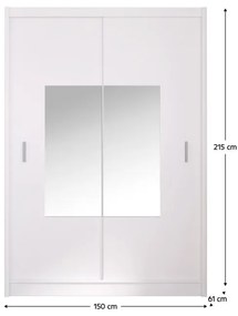 Kondela Skriňa s posuvnými dverami, biela, 150x215, MADRYT