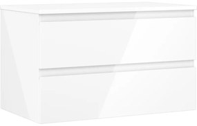 Mexen Orio, kúpeľňová skrinka 80 cm s hornou časťou, 2 zásuvky, biela lesklá, 91A10-08047-2-BFFC00