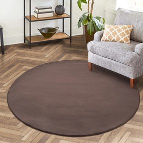Dekorstudio Okrúhly kožušinový koberec TOPIA - hnedý Priemer koberca: 120cm