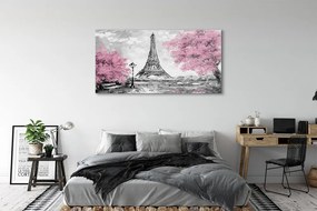Obraz plexi Paris jarný strom 140x70 cm