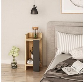 Nočný stolík ELOS 60x25 cm hnedá/antracit