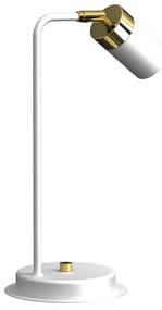 Stolná lampa Joker, 1x zlaté/biele kovové tienidlo, w