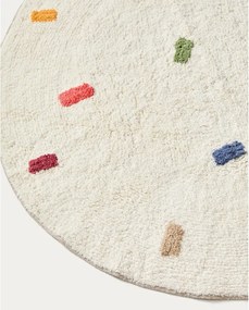 Krémovobiely bavlnený detský koberec ø100 cm Epifania – Kave Home