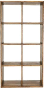Rustikálna patinovaná drevená knižnica - regál s 8 otvormi 96x40x192 cm