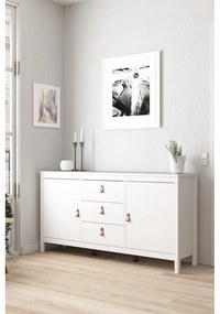 Biela nízka komoda 151x80 cm Madrid – Tvilum