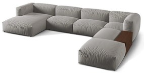 Svetlosivá modulárna rohová pohovka (pravý roh/do tvaru "U") Martina – Micadoni Home