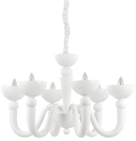 Závesné svietidlo/Luster Ideal lux 093994 BON BON SP6 BIANCO 6xE14 40W biela