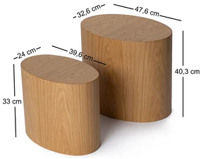 Skladací stôl Elipse Set Oak, 2 ks