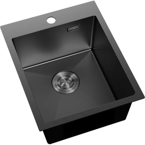 Mexen Solix, 1-komorový nerezový drez 400 x 500 mm, čierna, 6406401000-70