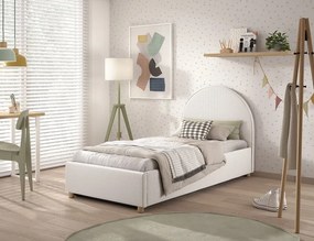 Dizajnová posteľ s úložným priestorom Moon biela buklé 90x200cm