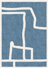 Ručne tkaný vlnený koberec's nízkym vlasom Gotland