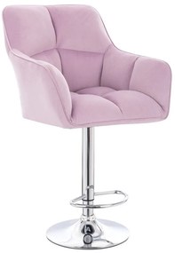 LuxuryForm Barová stolička AMALFI VELUR na striebornom tanieri - levanduľa