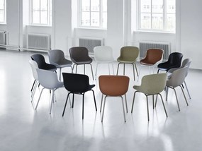 Stolička Hyg Chair Ultra Leather – hnedá/biela/oceľ