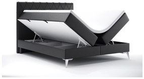 Kontinentálna posteľ 180 cm Miror (čierna ekokoža) (s úložným priestorom). Vlastná spoľahlivá doprava až k Vám domov. 1044255