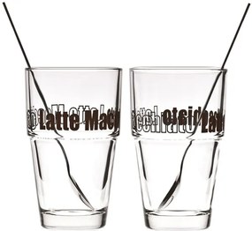 Leonardo SOLO poháre s lyžičkou na Latte Macchiato 400 ml, 2 ks