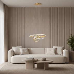 Toolight Toolight, LED závesné osvetlenie 45cm, 68W, 3000K, 3500lm, LHJ035-CP, zlatá, OSW-50048