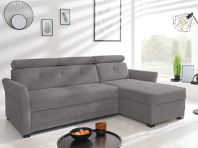 Rohová sedacia súprava Harris, ocelovo šedá látka, pravý roh