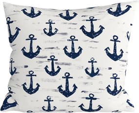 Polybavlnená obliečka na vankúš NAVYSTA POLY 45x45 cm, modro-biela