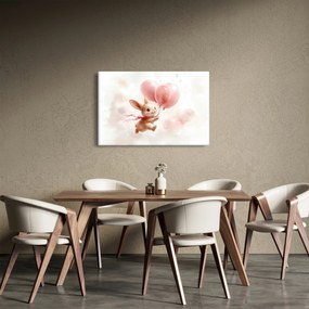 Obraz - Zajačik s balónikmi (90x60 cm)