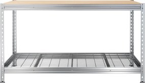 Pracovný stôl DTD/oceľový rošt, BULLRACK RIVET PRO, 480 kg