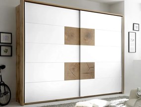 Šatníková skriňa Capri, dub wotan/biela