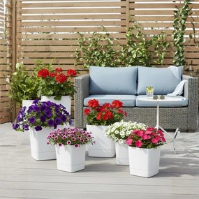 PLASTOVÝ KVETINÁČ CUBI 19X21 CM KRÉMOVÁ