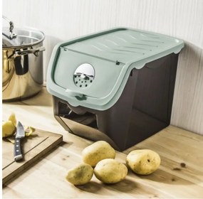 Úložný box na cibuľu a zemiaky, čierny a mätový (12 l)