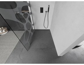 Mexen Kioto L, sprchová zástena Walk-In 70 x 200 cm, 8mm číre sklo biely vzor, grafitový profil, 800-070-103-95-97