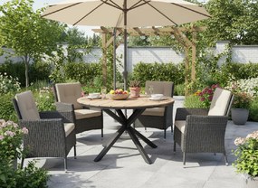 CH Okrúhly hliníkový stôl Polywood- tmavosivá