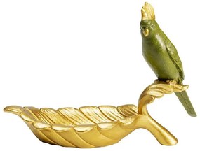 Parrot Guard dekoračná miska 10x21 cm zelená/zlatá